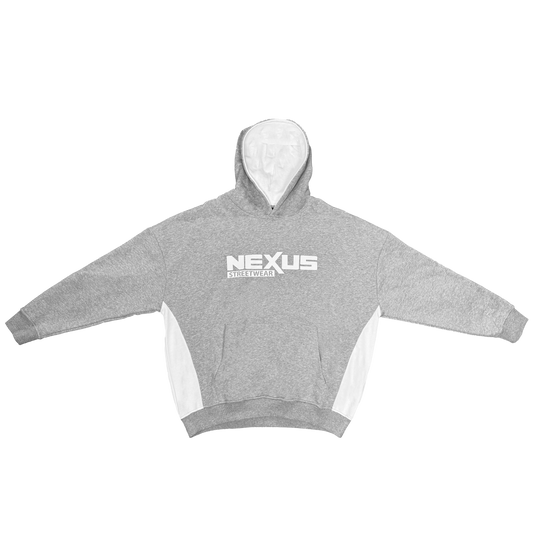 Panel Hoodie Grey/White