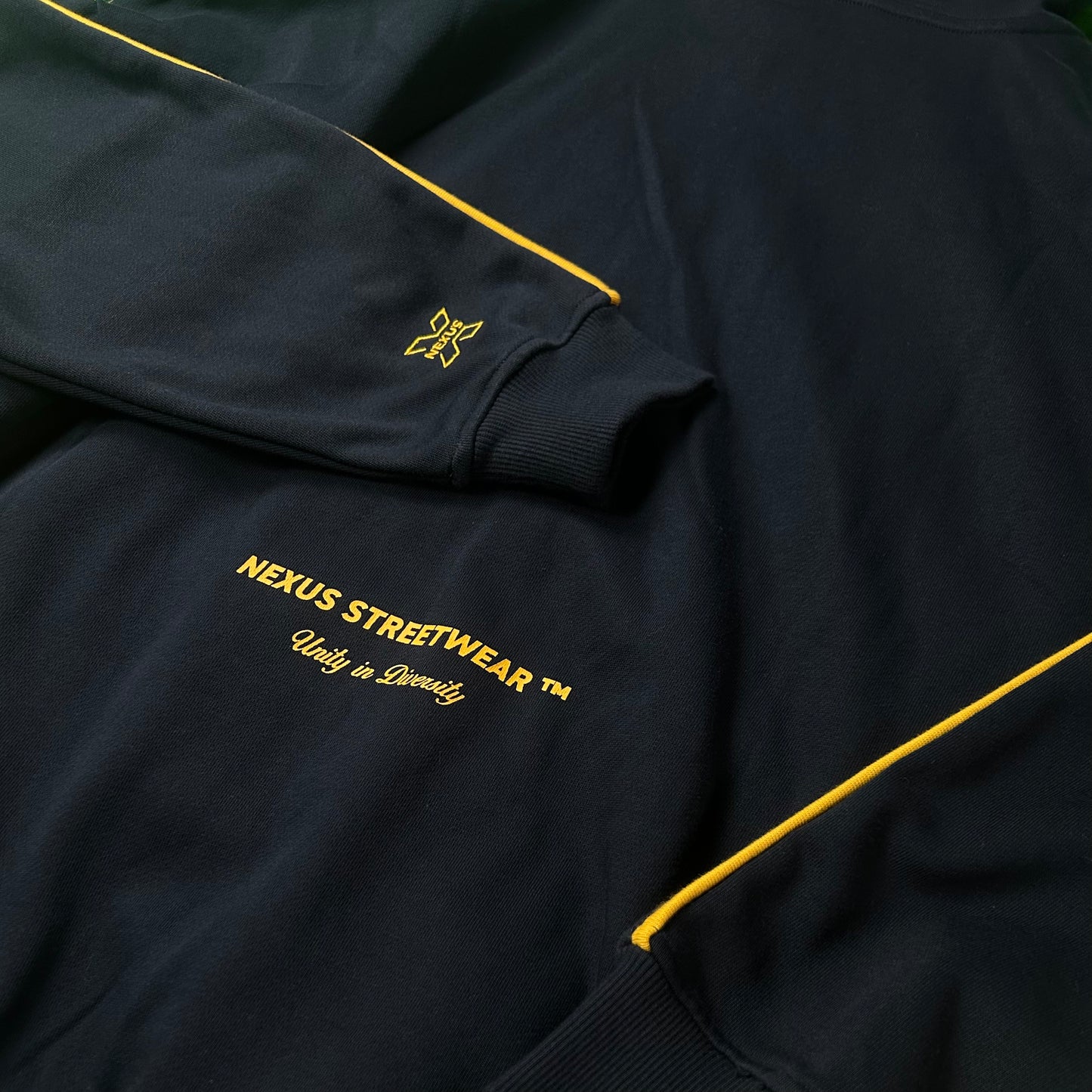 Panel Hoodie Navy/Yellow