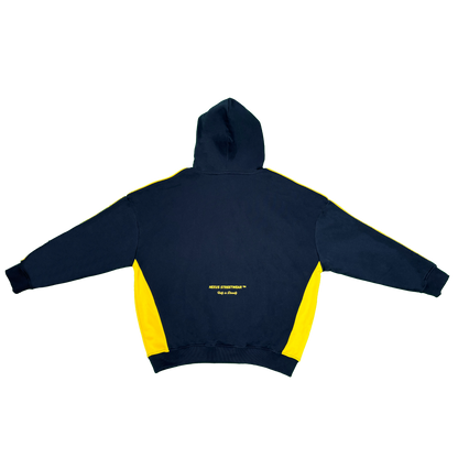 Panel Hoodie Navy/Yellow