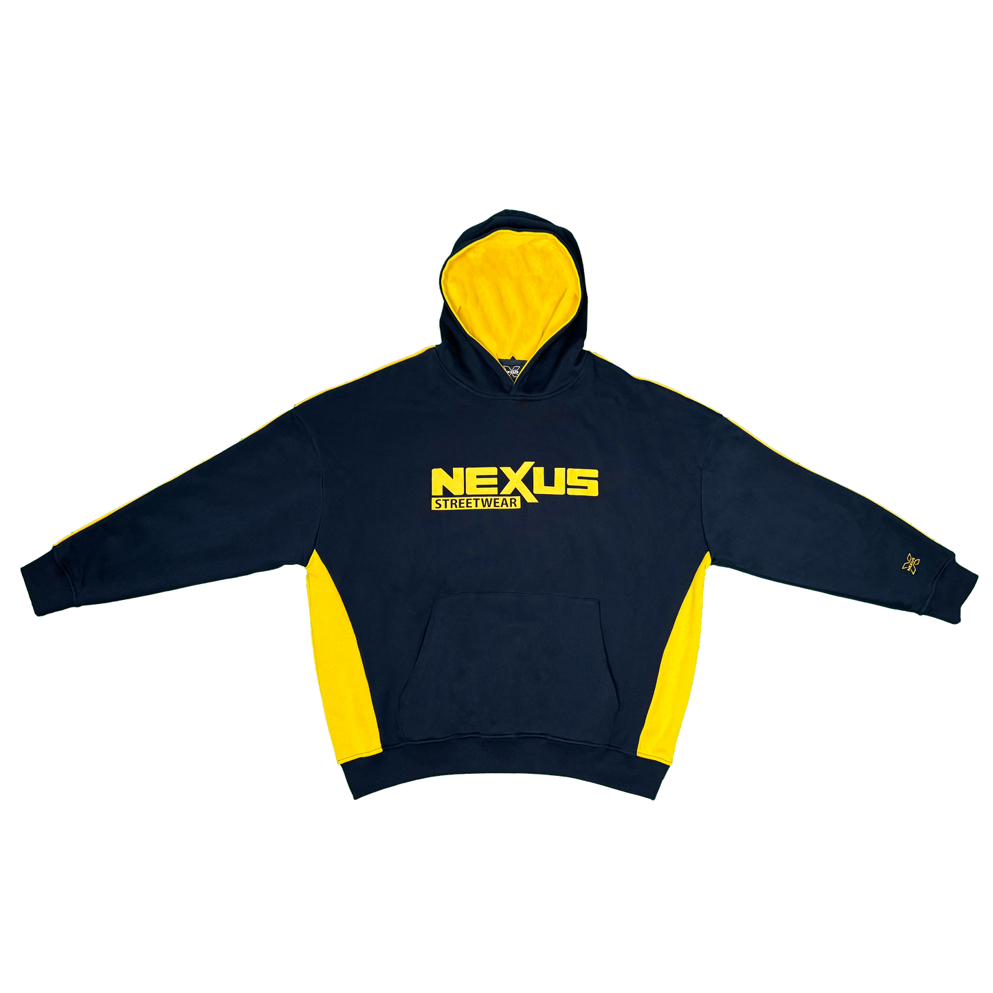 Panel Hoodie Navy/Yellow